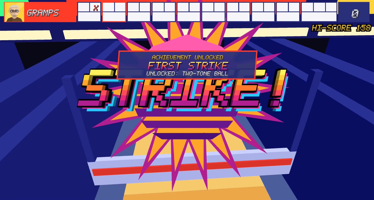 A strike, with an achievement unlocked